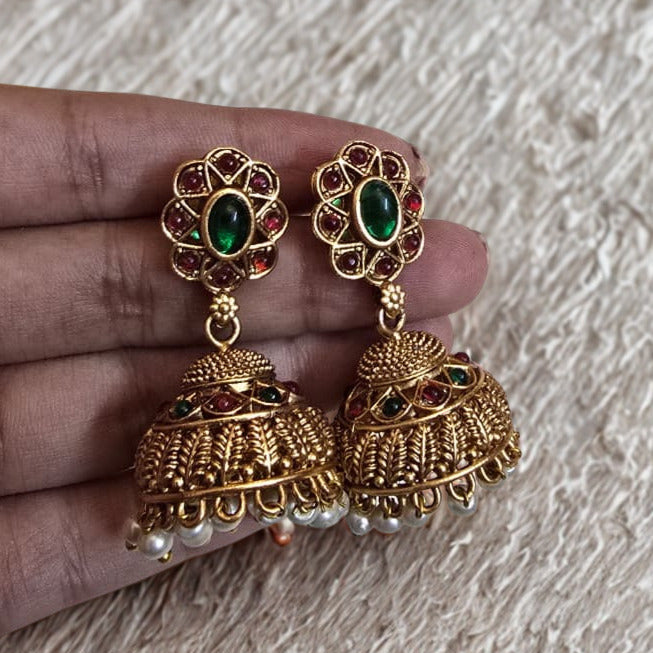 Temple Style Elephant Necklace Set | Traditional Indian Jewelry