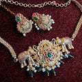 Temple Style Elephant Necklace Set | Traditional Indian Jewelry