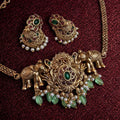 Temple Style Elephant Necklace Set | Traditional Indian Jewelry