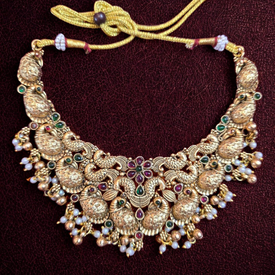 Traditional Antique Temple Necklace Set