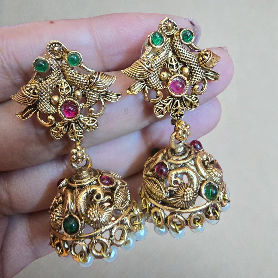 Temple Style Lakshmi Peacock Statement Set