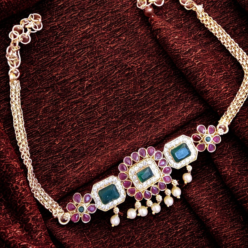 Emerald Ruby Kundan Choker Set